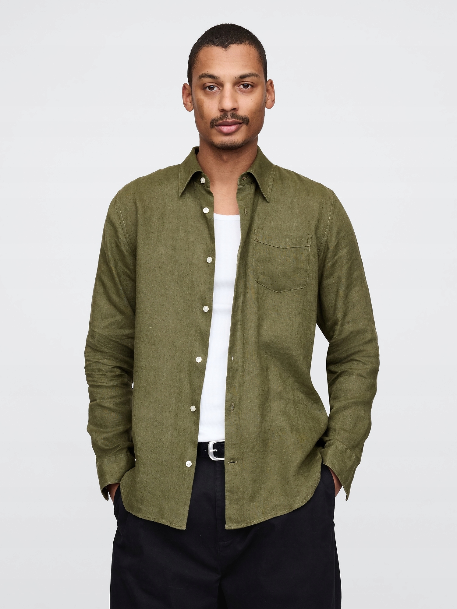 Gap Lněná košile Classic Shirt