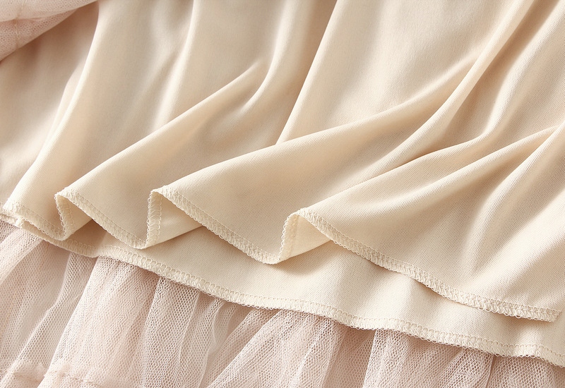 ZWIEWNA DŁUGA PLISOWANA TIULOWA SPÓDNICA NA GUMCE Kolor beżowy