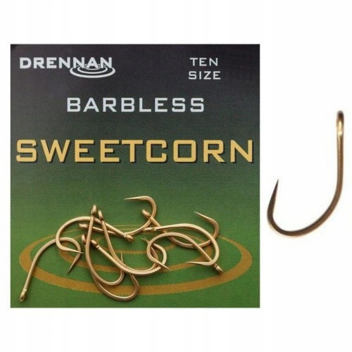 Haczyki Drennan Barbless Sweetcorn roz 12 10szt Bezzadziorowe