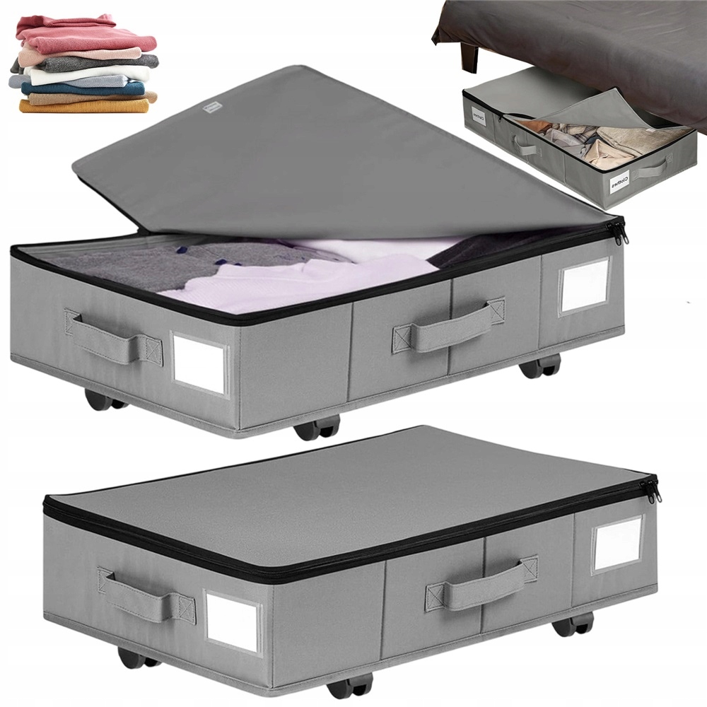 2 Ks Kontejner Pod Postel Organizér Kontejner S Kolečky Taška Do Skříně