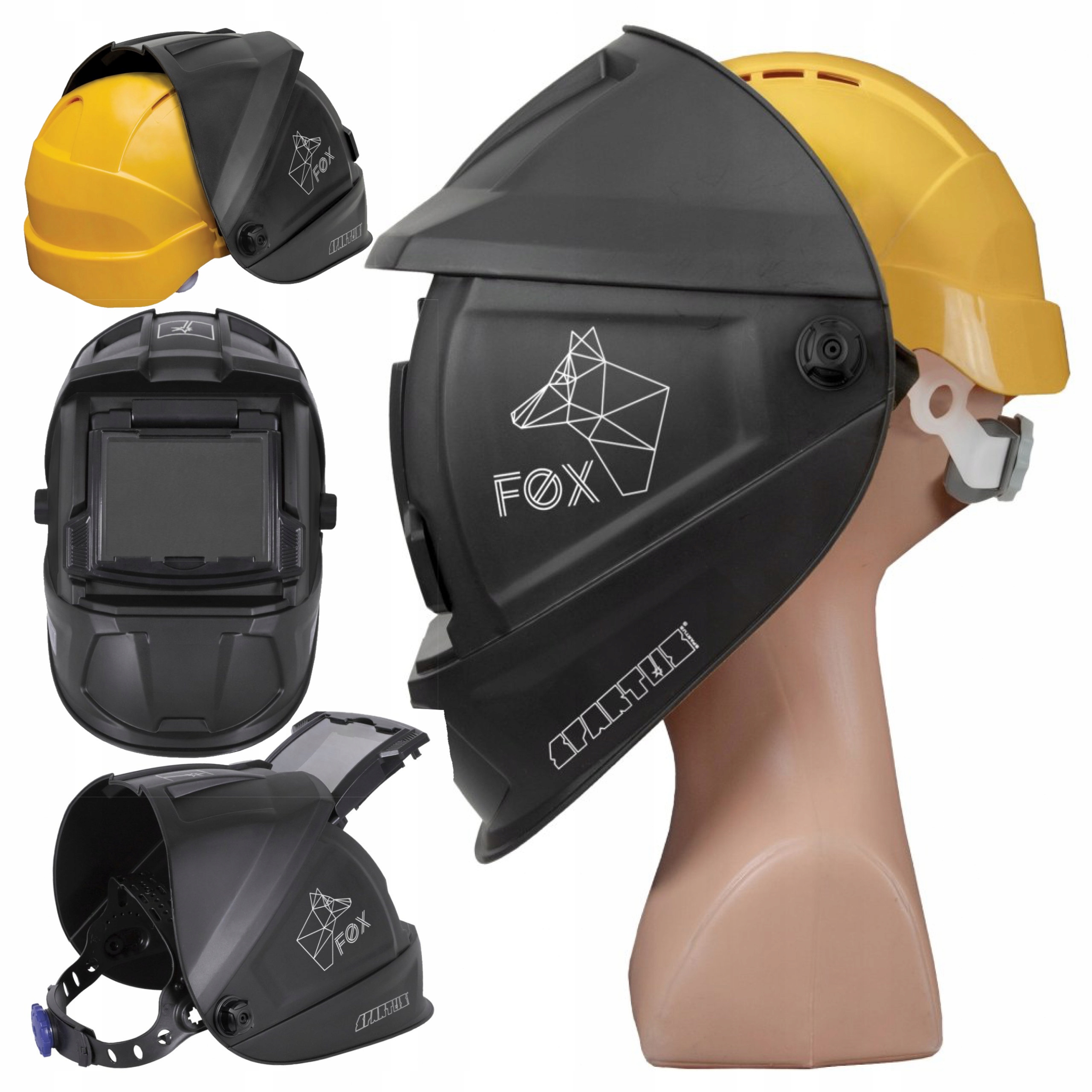 Przyłbica Spawalnicza z kaskiem i adapterem Spartus Easy kask Fox