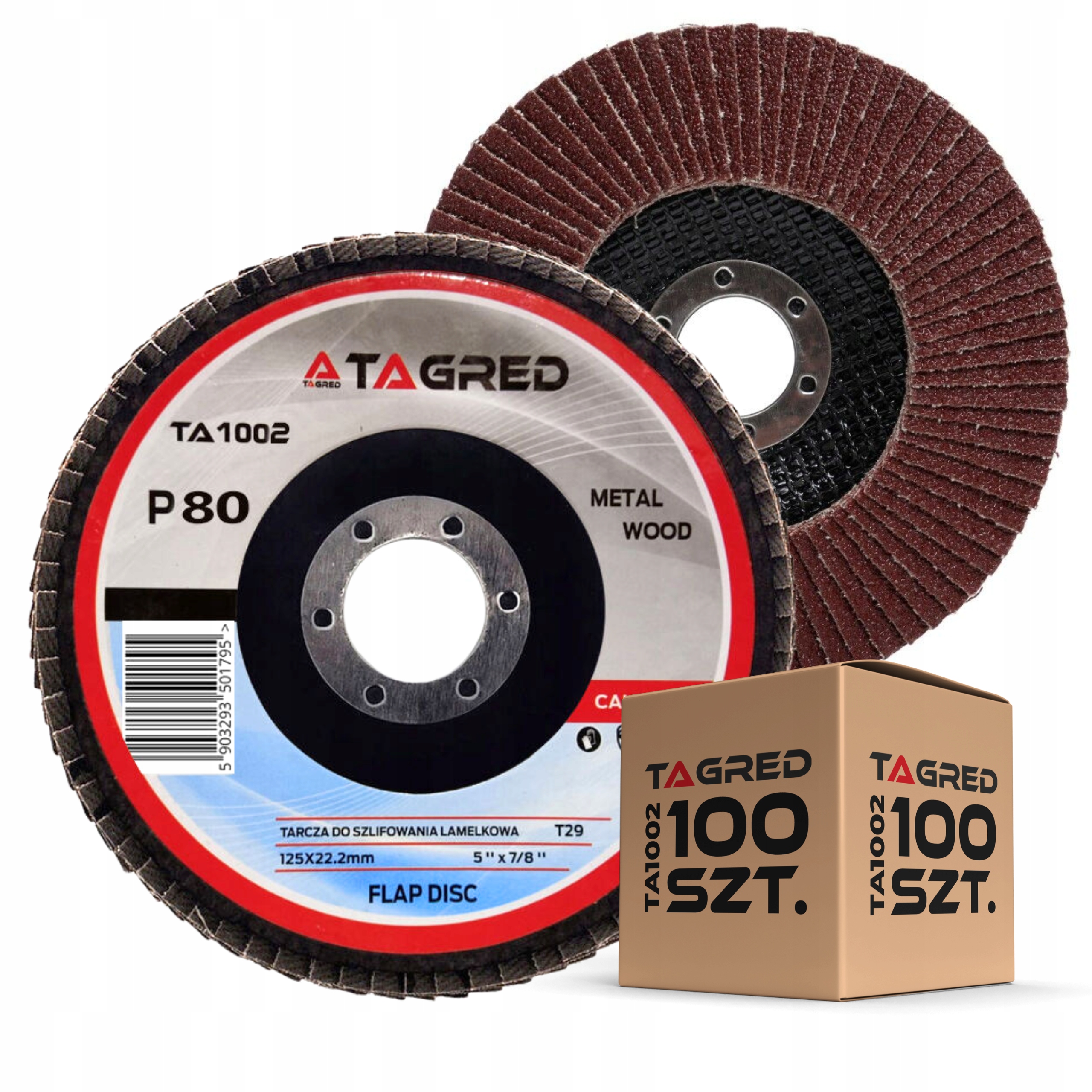 Zestaw 100 szt Tarcze Lamelkowe 125MM P80 Tarcza Do Drewna Stali