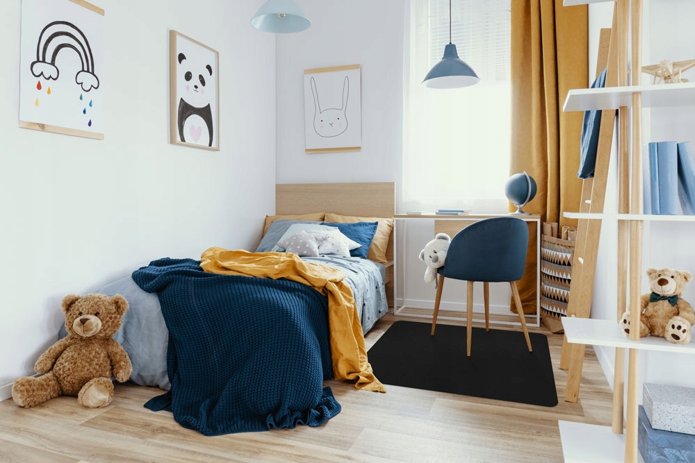 Mata Ochronna pod krzesło 70x100 naklejana CZARNA Kolor wielokolorowy