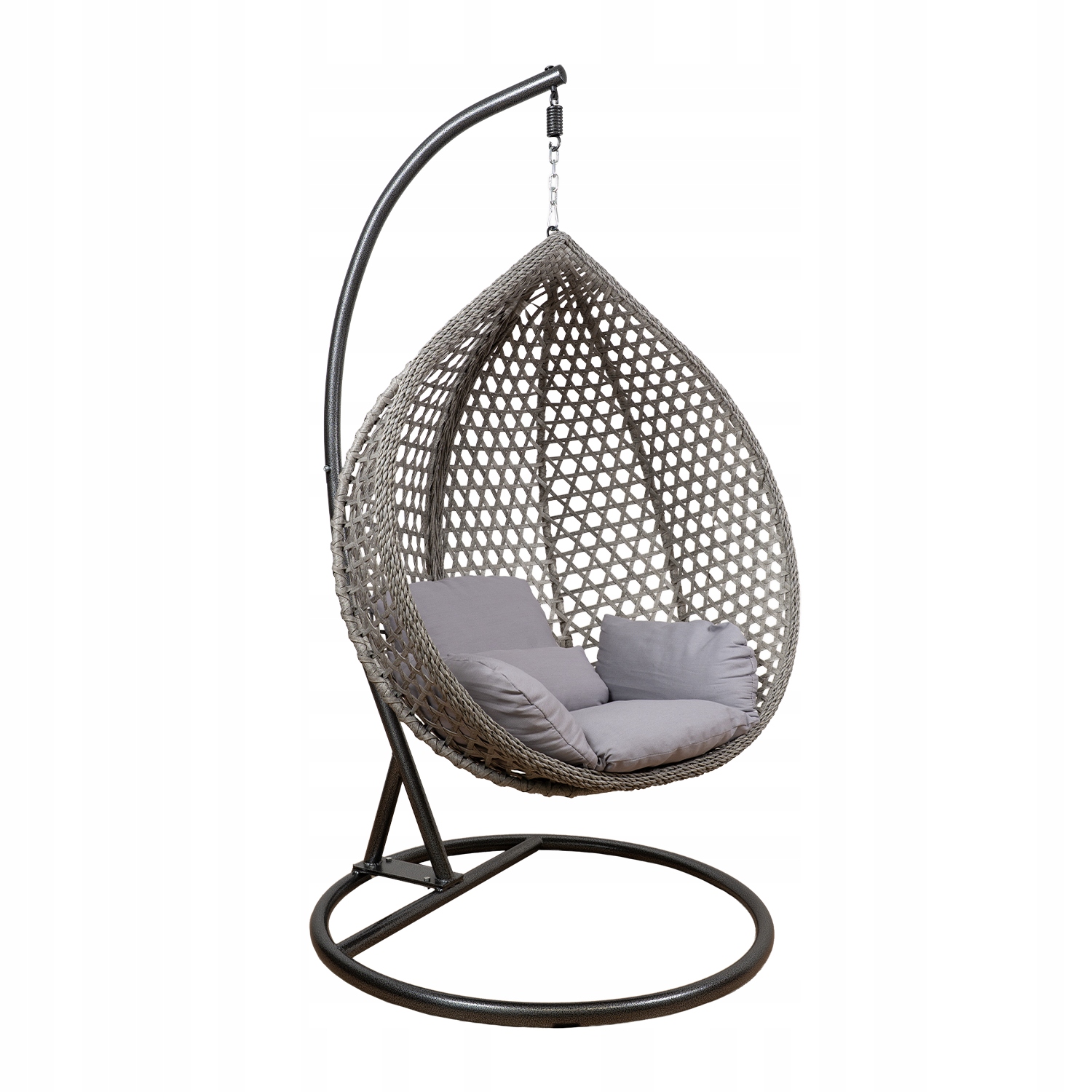 Skládací závěsné houpací křeslo Houseland Bliss XL šedé