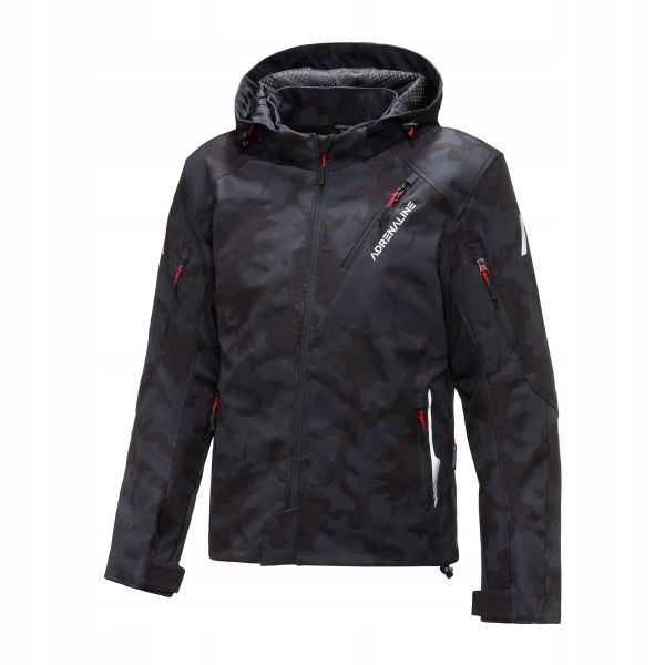 Motocyklová bunda Softshell Adrenaline Freedom čierna Camo veľ. L