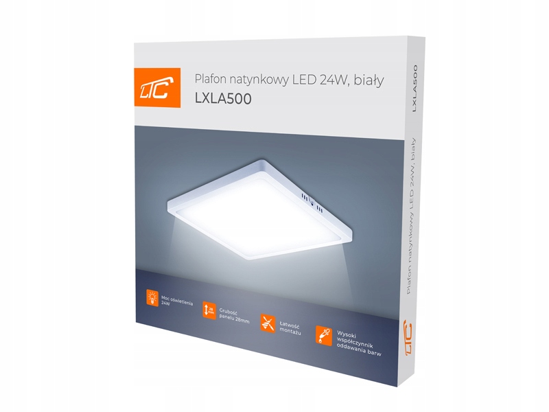 Plafon natynkowy LED 24W 1400lm 4200k neutralny Marka LTC