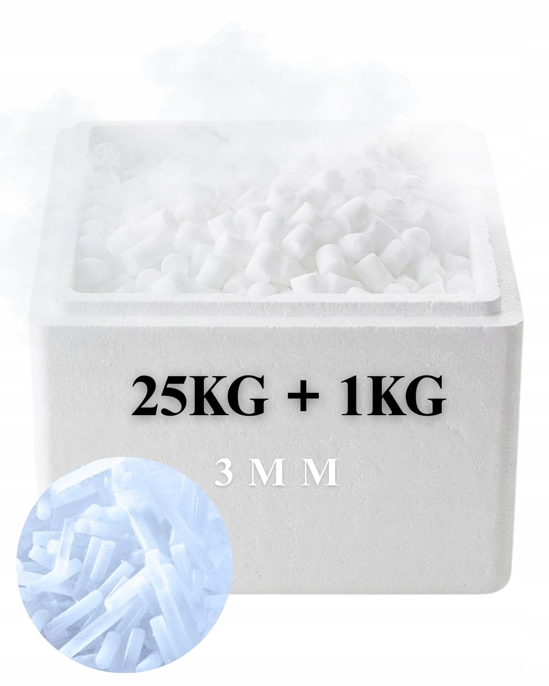 Suchy Lód 3 MM 25 Kg 1 Kg Opakowanie Thermobox