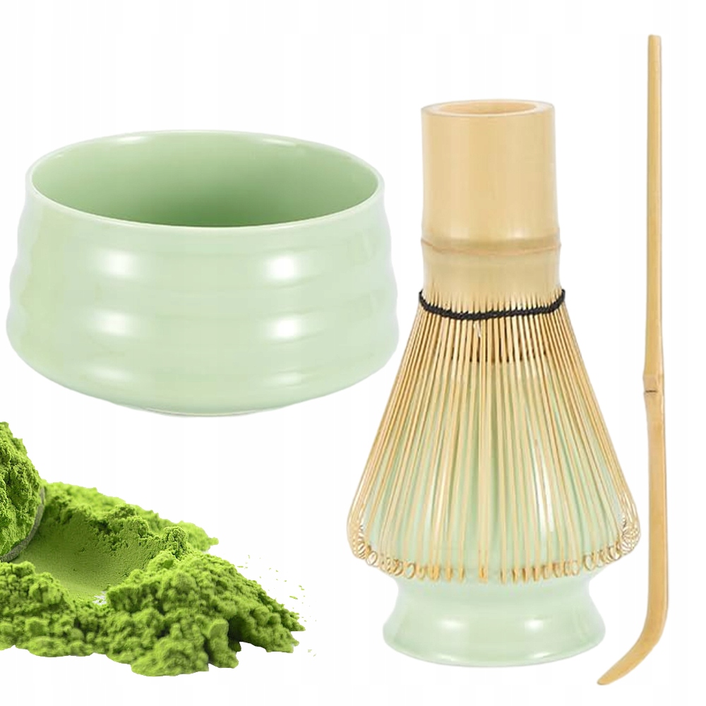 Levně Dárková Sada Na Čaj Matchy Chashaku Šlehací Metla Bambusová Lžíce