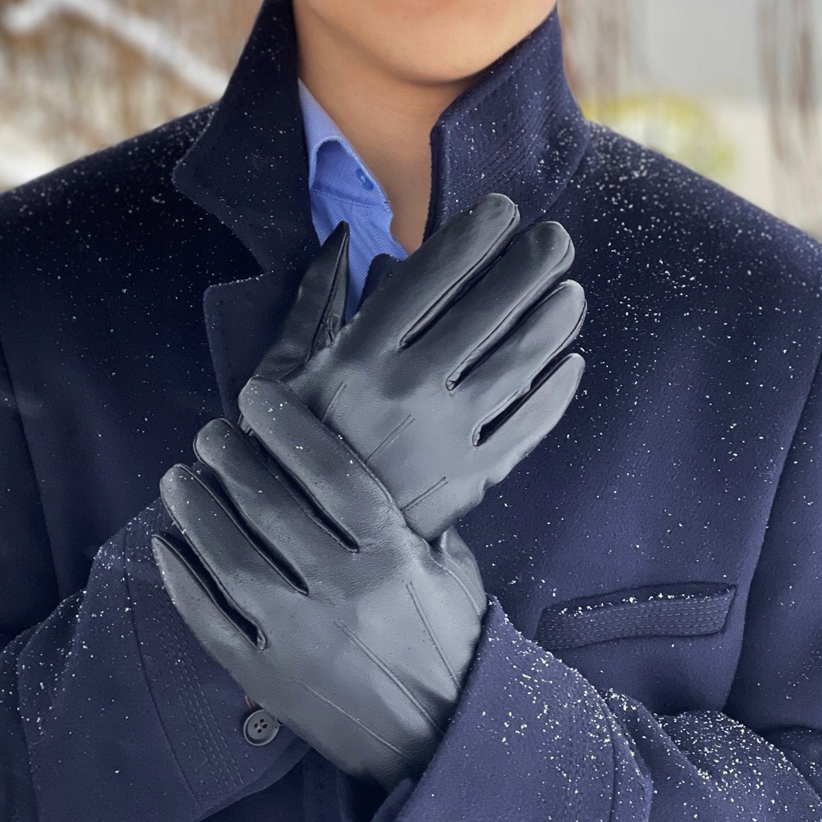 RĘKAWICZKI MĘSKIE SKÓRZANE SKÓRA OCIEPLANE III M Rodzaj pięciopalczaste