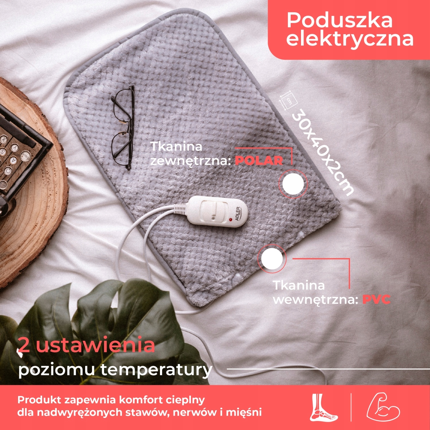 Poduszka Elektryczna AD 7415 – Komfort Cieplny i Regulacja Temperatury