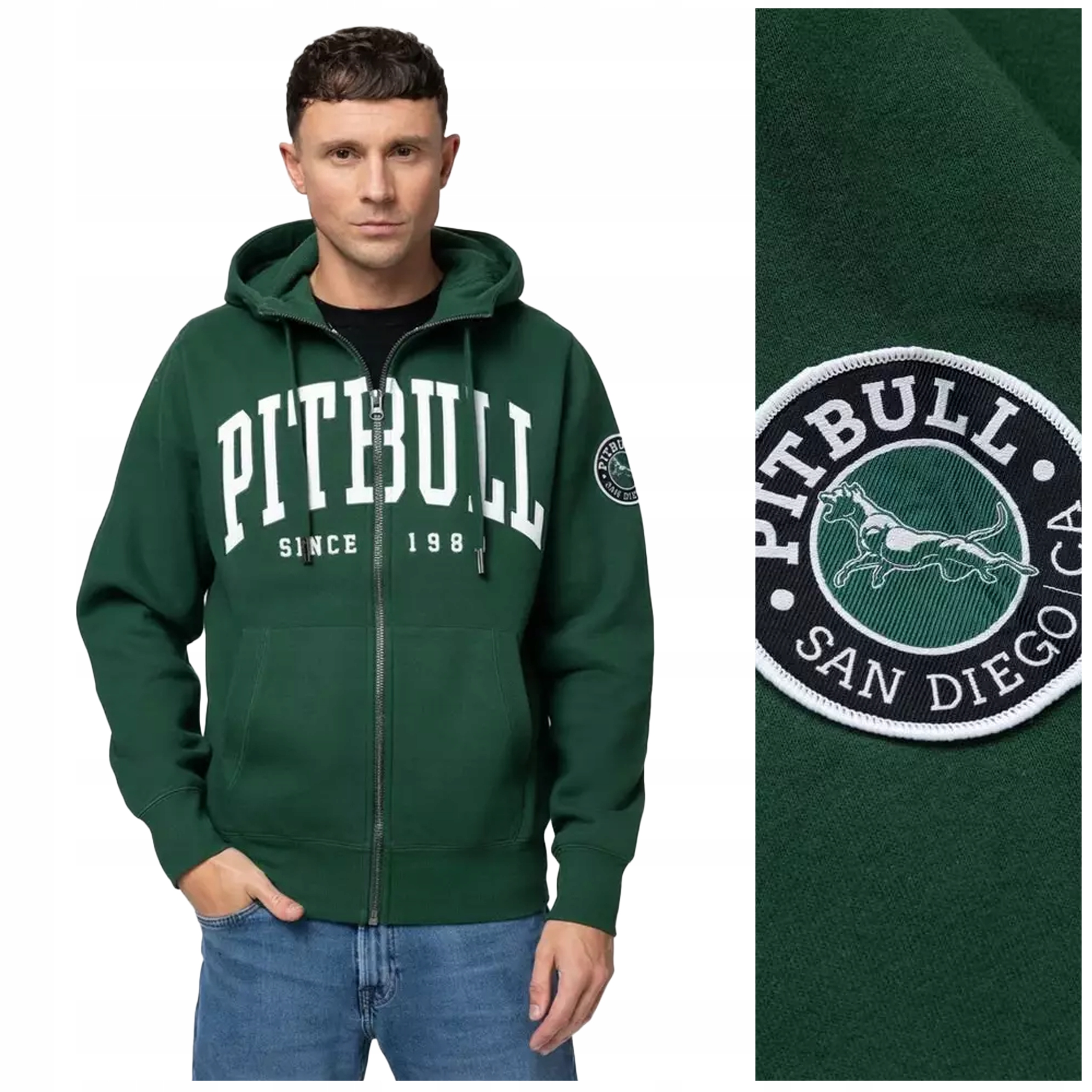 Rozepínací mikina s kapucí Pit Bull „norton“ vel. L zelená