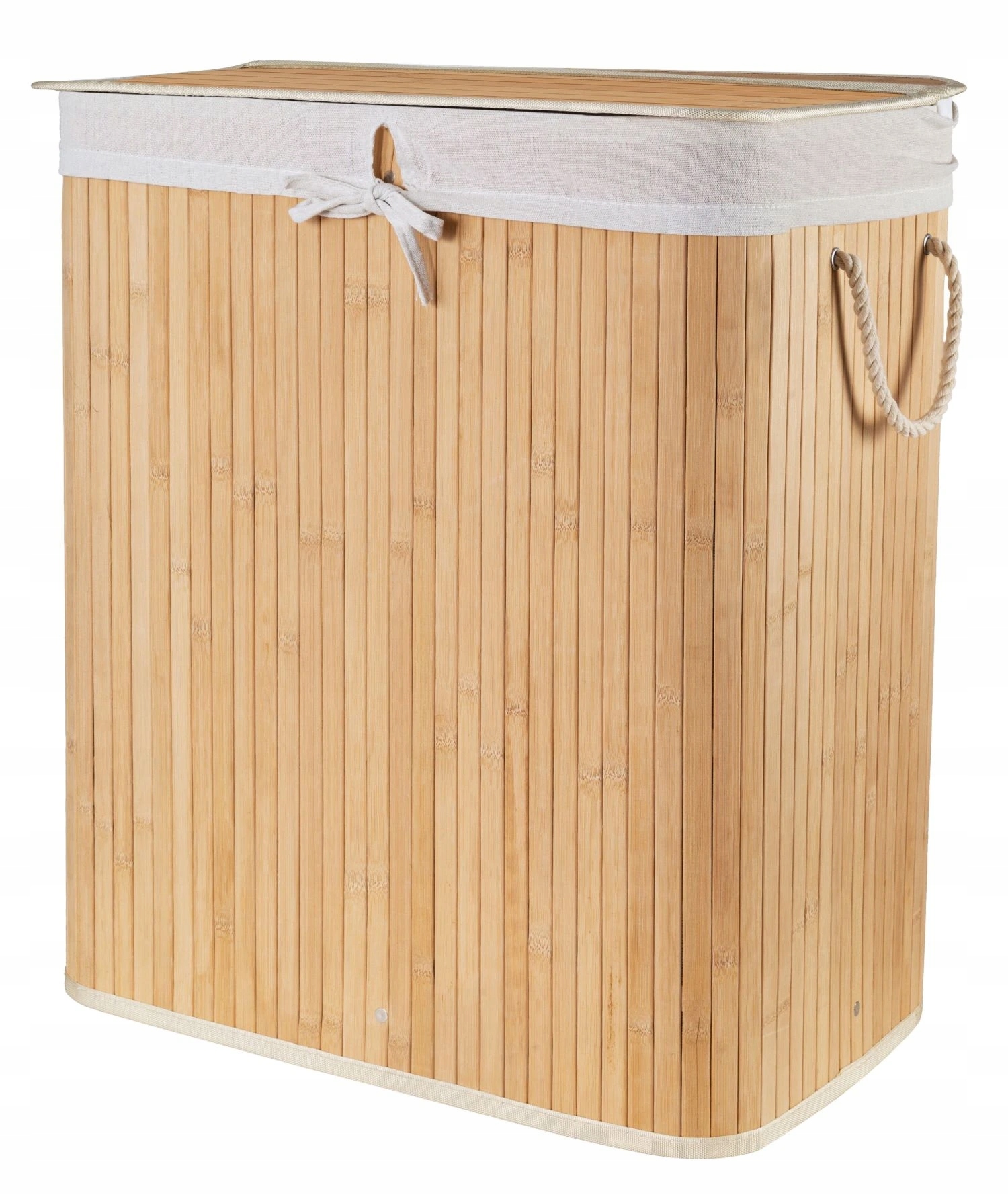 Bambusový koš na prádlo s víkem Compactor Bamboo XXL 105 L 2dílný