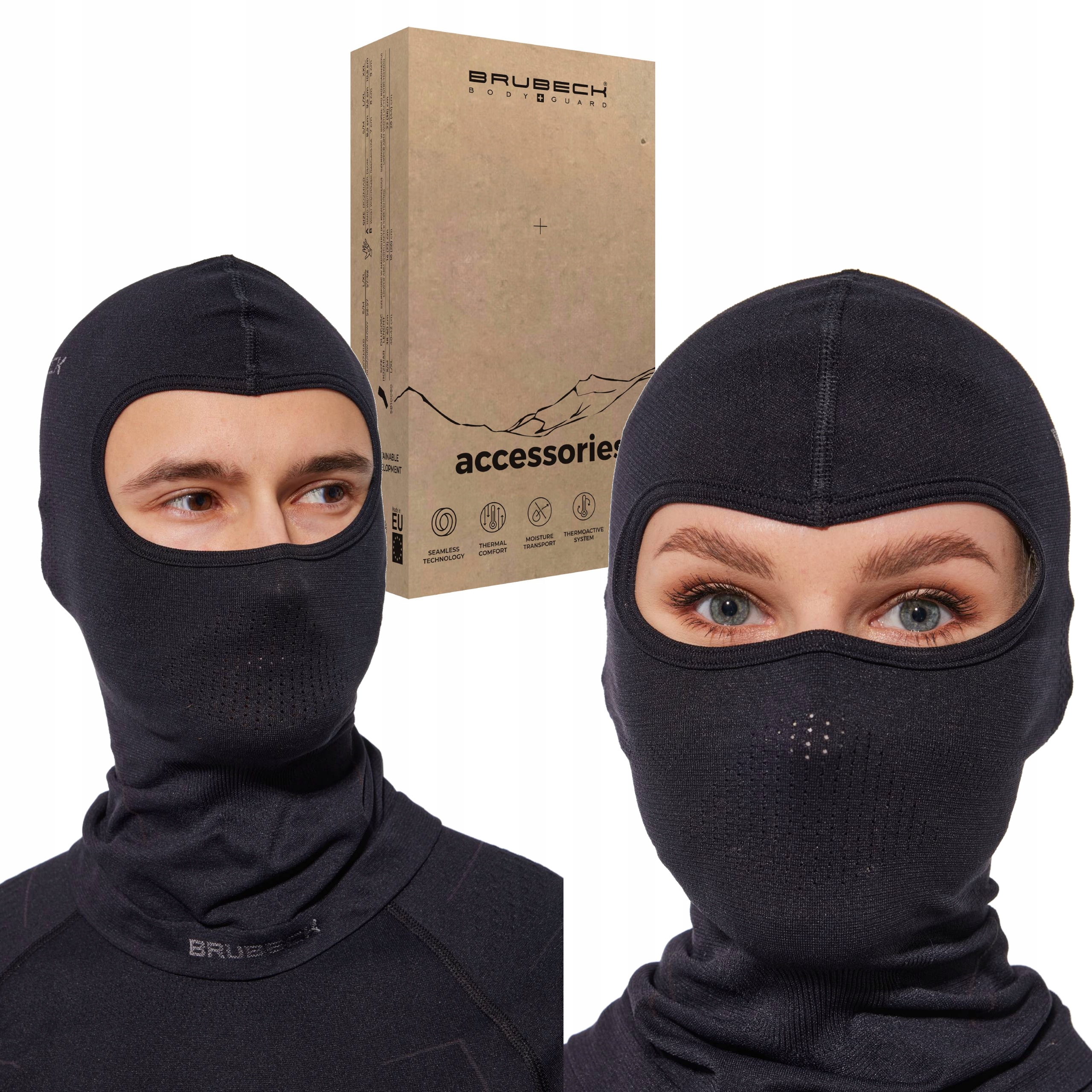 Termiczna Kominiarka Na Narty Snowboard Brubeck Nie Przymarza Do Ust L-XL