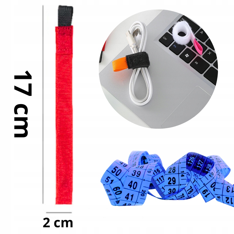 8X OPASKA RZEP RZEPY DO SPINANIA KABLI PRZEWODÓW - ZESTAW KOLOROWY Model 8X OPASKA RZEP RZEPY DO SPINANIA KABLI