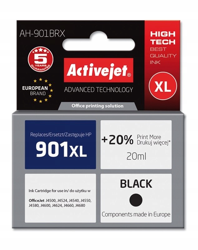 Černá inkoustová kazeta ActiveJet pro Hp (black)