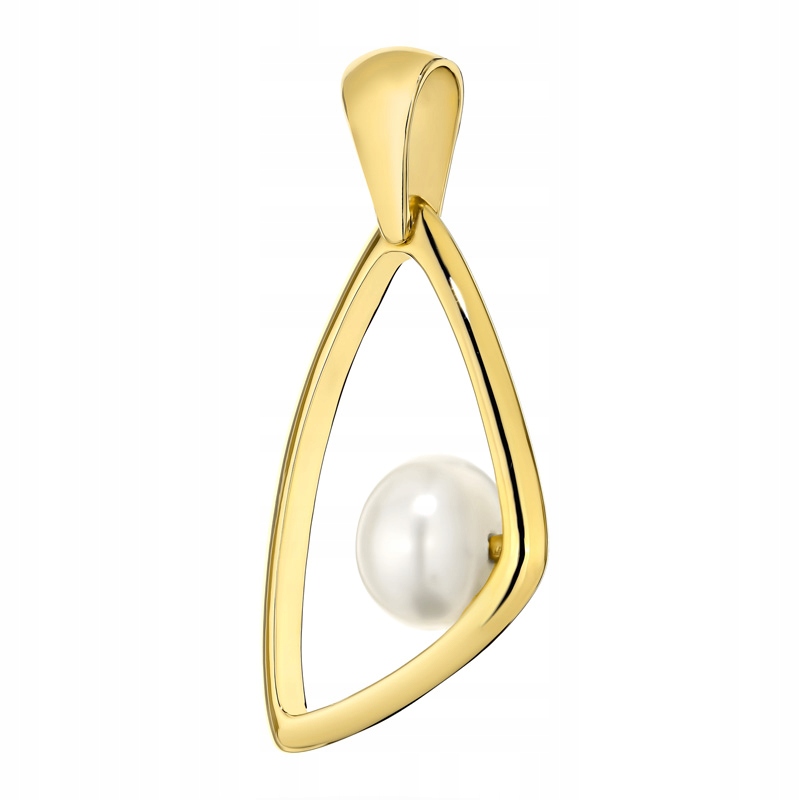 Zlatý Přívěsek Přívěsek Dámský pr. 585 Geometrický s perlou 14k