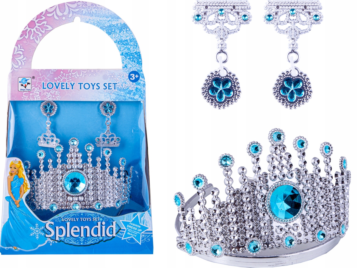 

Zestaw Lodowej Księżniczki Korona Kolczyki