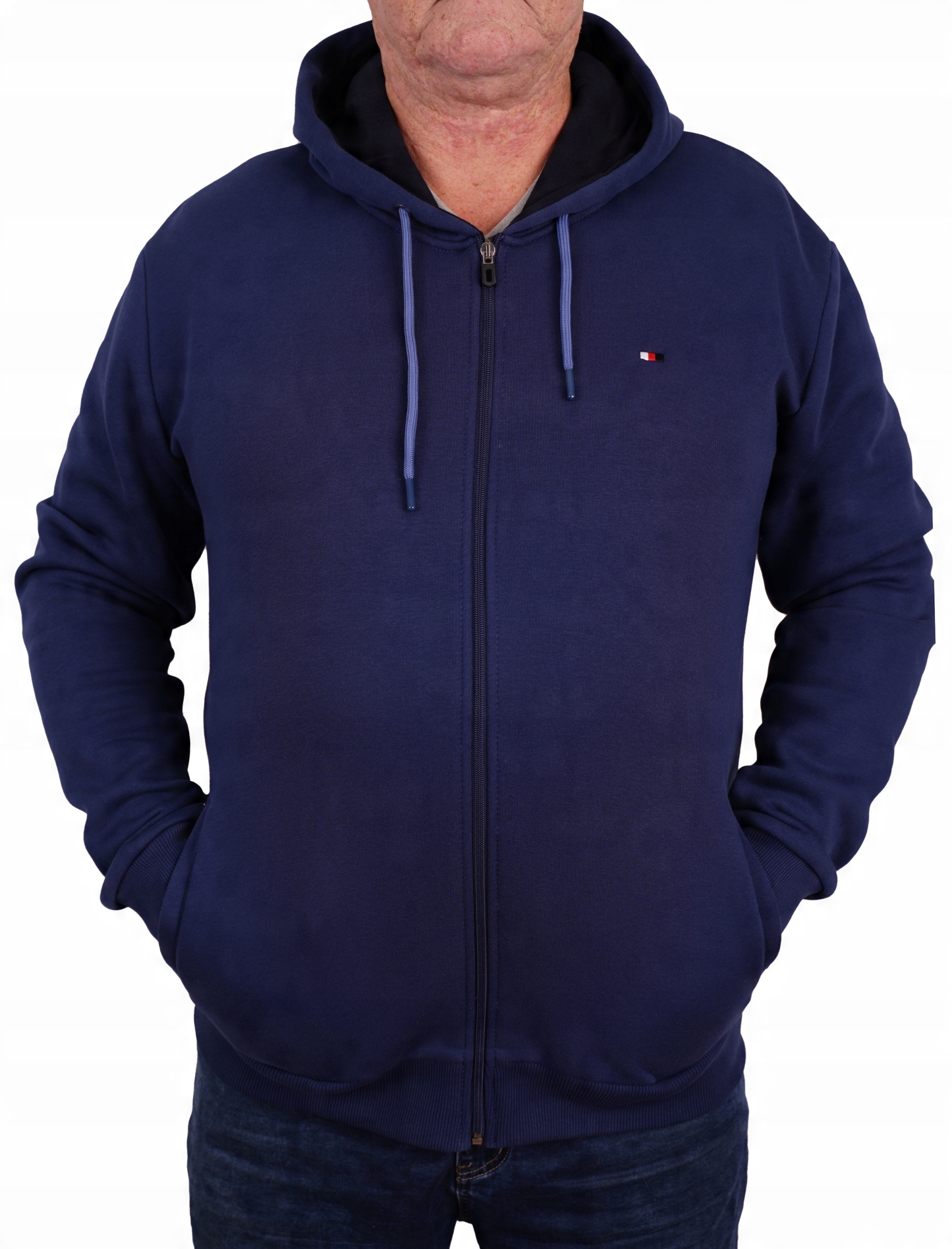 

Bluza M. Rozpinana Kaptur Niebieska Gruba Duża 4XL