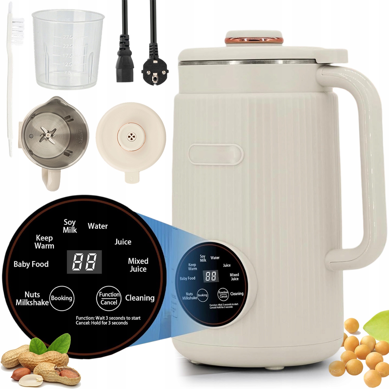 Maszyna Do Mleka Sojowego 8 Automatycznych Programów 1200 ML Duża Pojemność