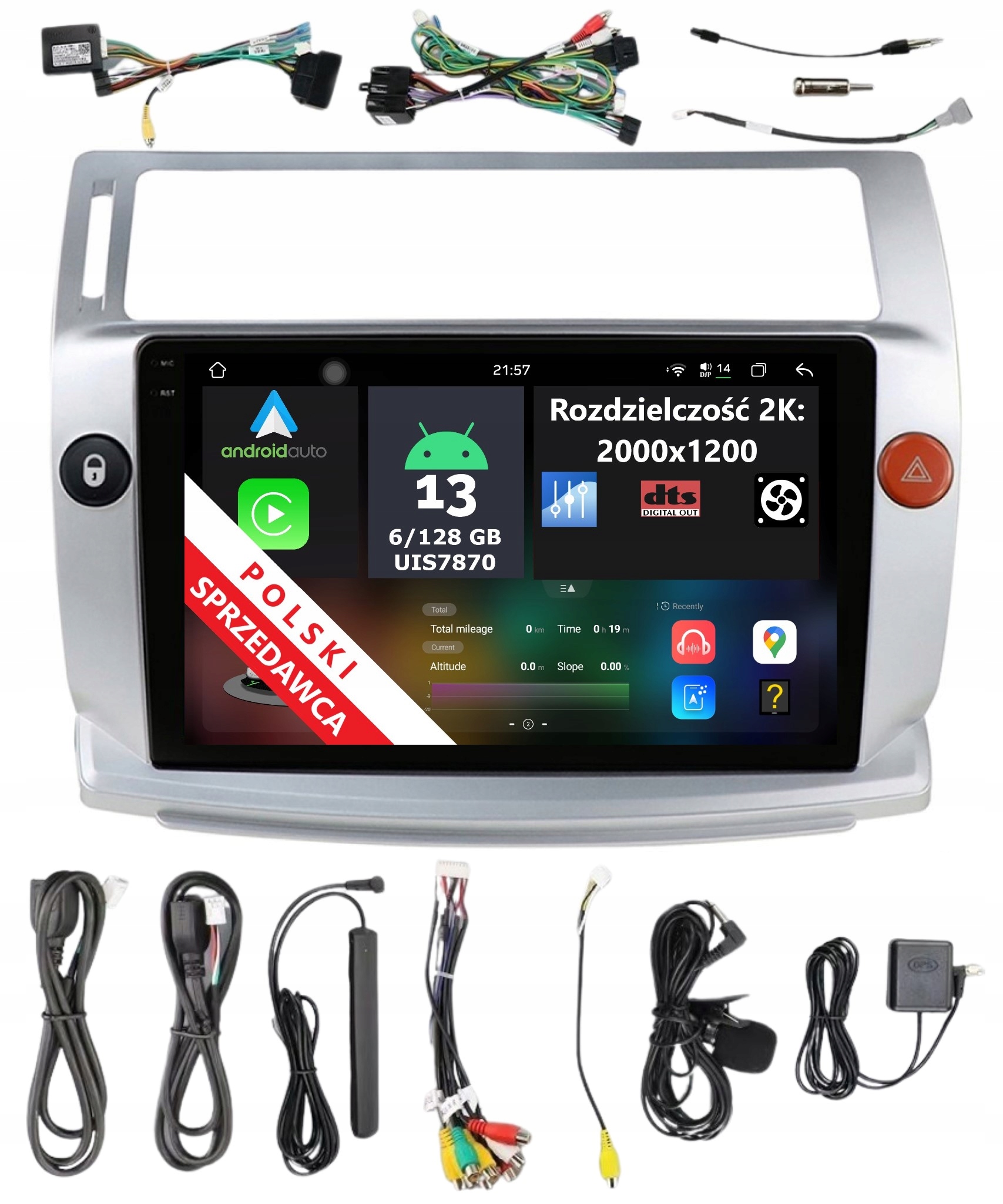 Navigace Rádio 2DIN Android Citroen C4 1 I Dsp 6/128 Gb Carplay Lte