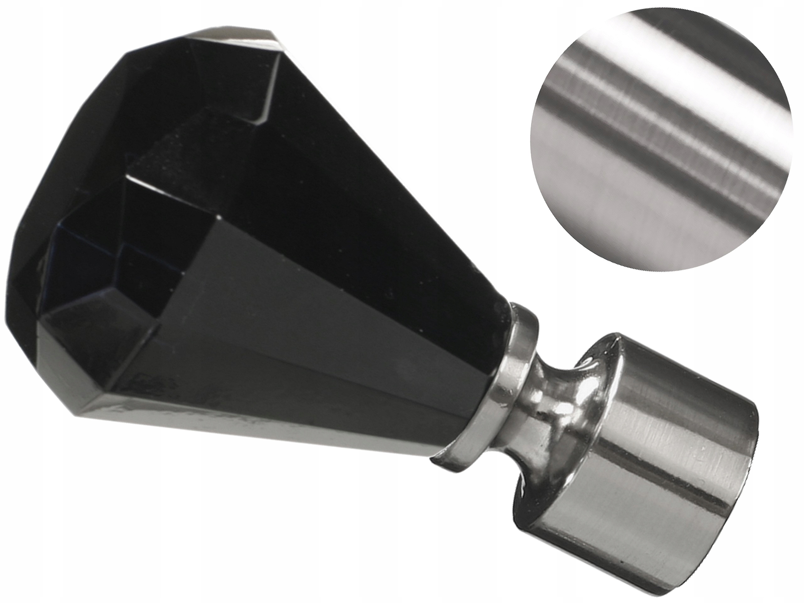 

19 mm Czarny Diament zakończenie do karnisza Stal