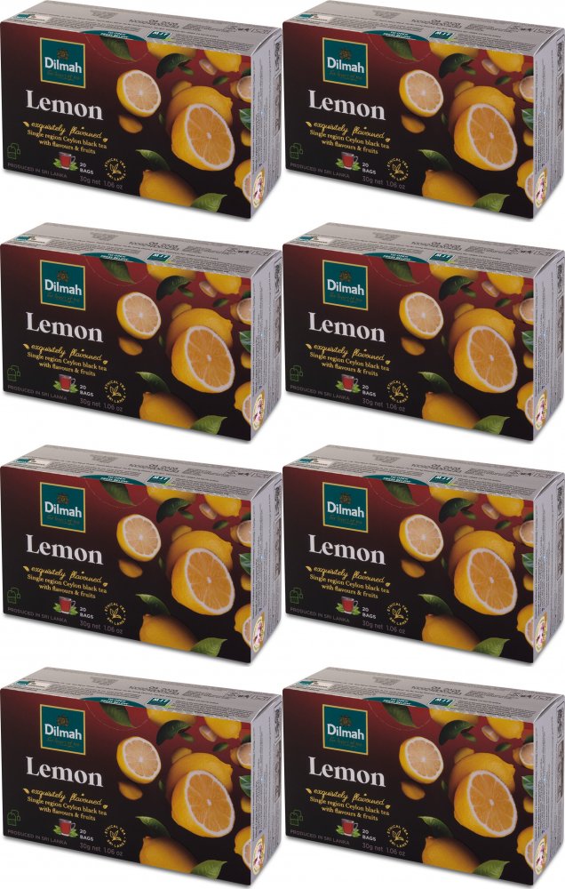 Herbata czarna w torebkach Dilmah cytryna 20szt x8