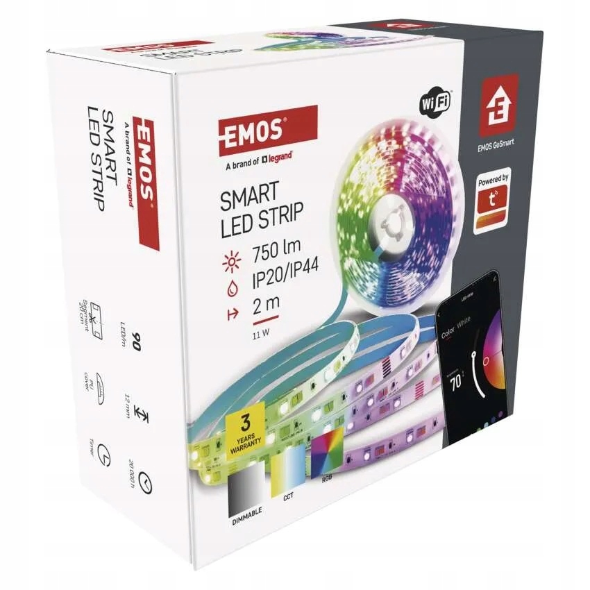 GoSmart Led pásek WiFi 2m, 11W, 750lm, Rgb/cct