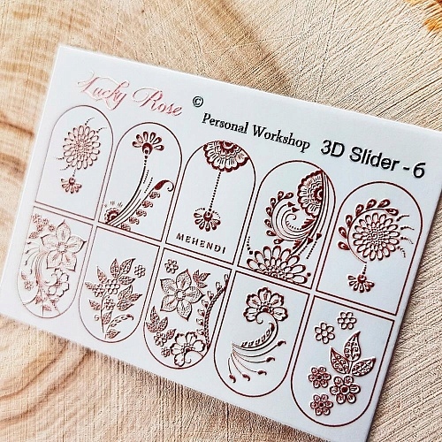 NAKLEJKI NA PAZNOKCIE LUCKY ROSE 3D- 6