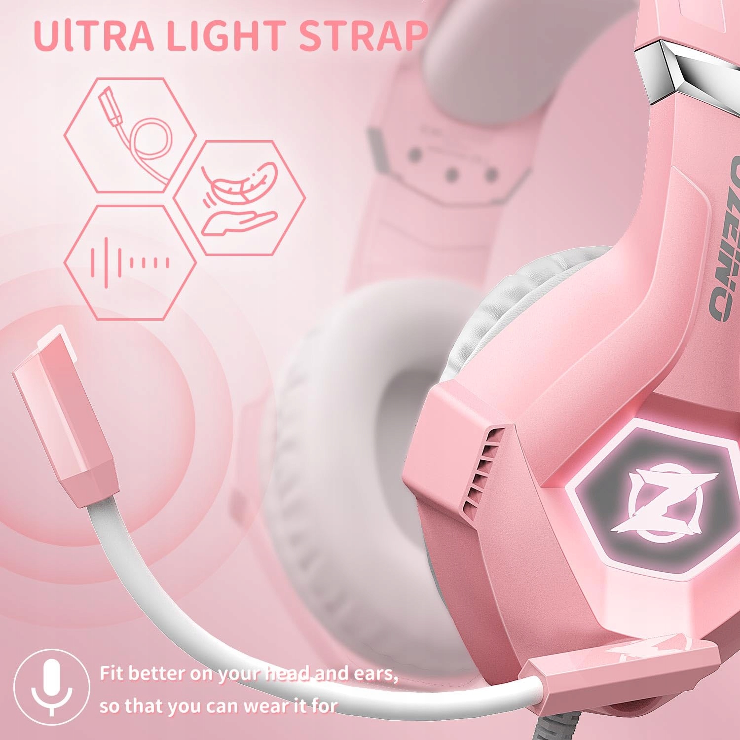 OZEINO Gaming Headset 3D Surround Sound RGB Noise Reduction — miniatura 6