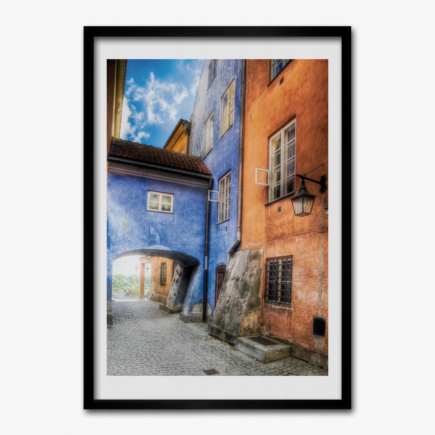 Obraz v rámu Mdf Ulice činžovního domu dlažba 50x70 cm