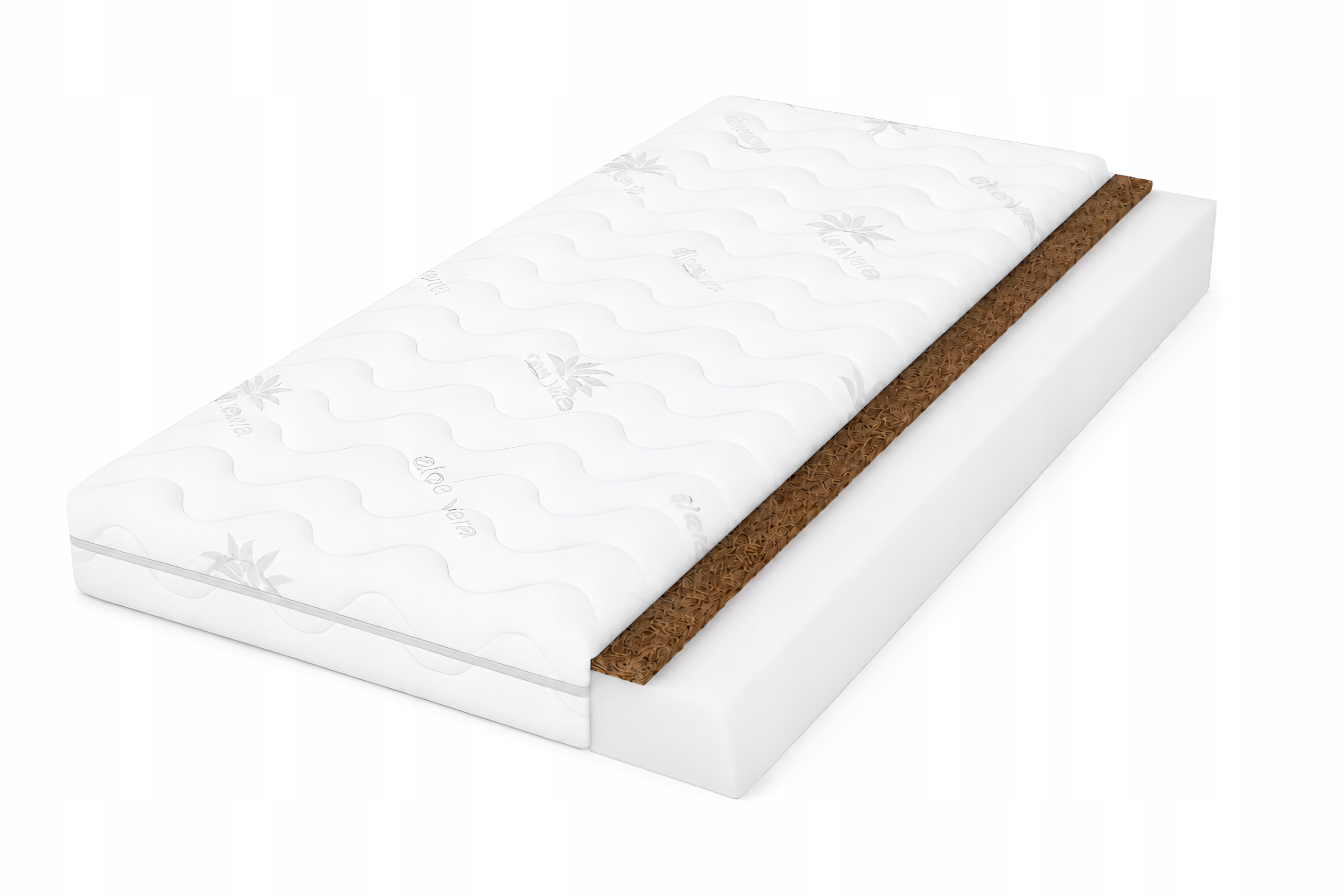 Materac Piankowy Kokos 90X200 Biały pianka 200x90 średnio twardy Aloe Vera
