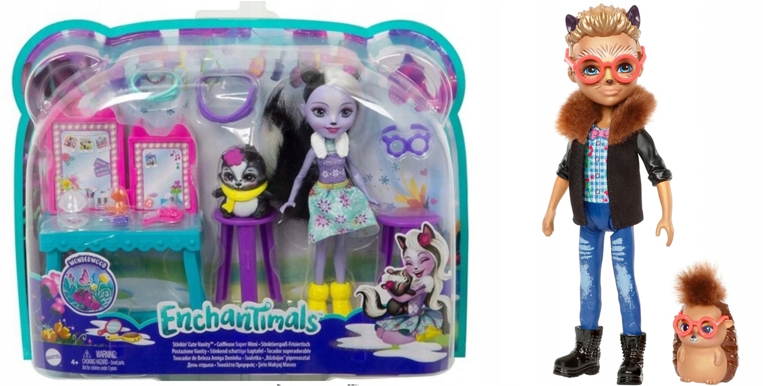 

Enchantimals Lalka Sage Skunk i lalka Jeżyk Hixby