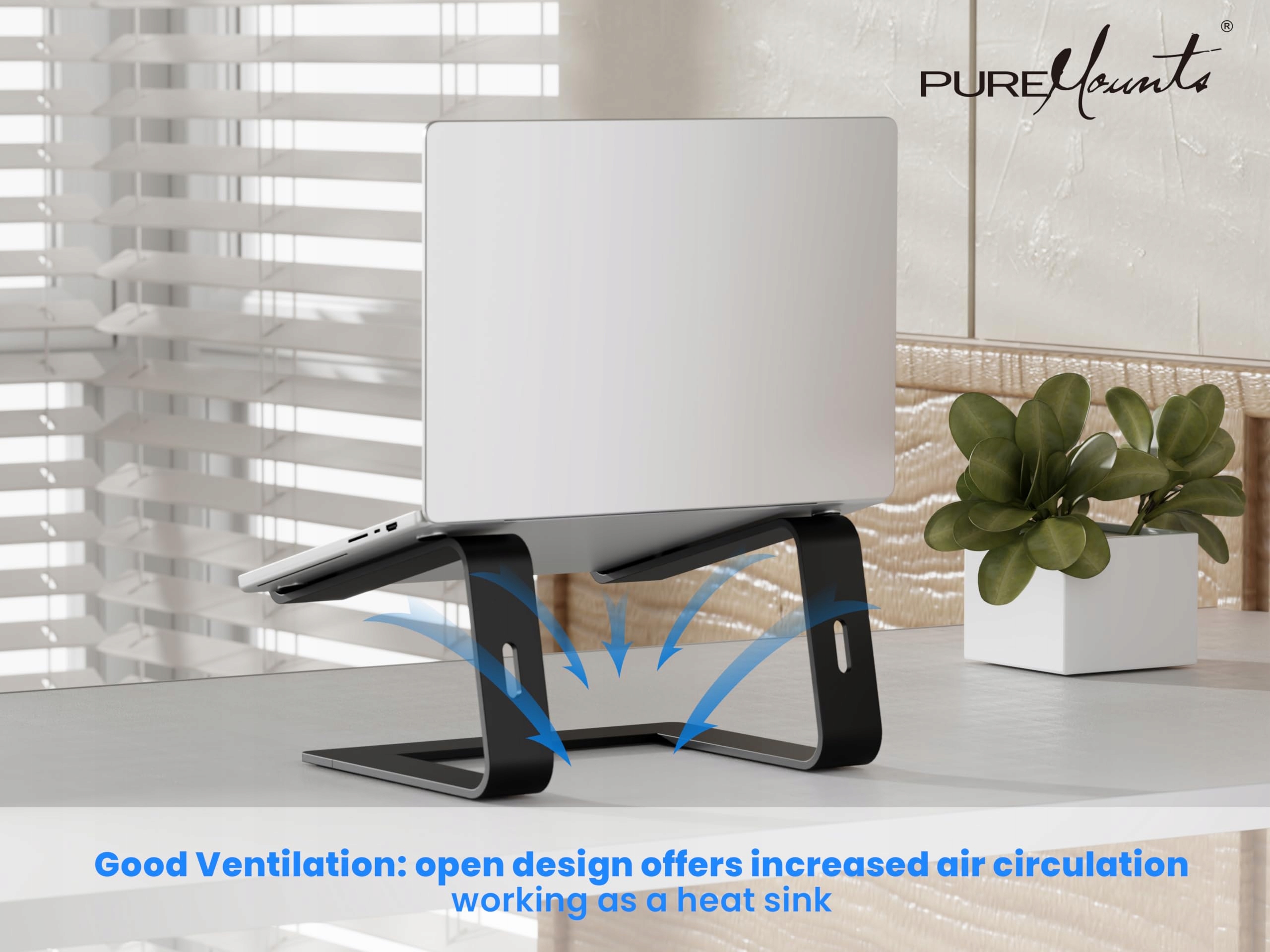 PUREMOUNTS Ergonomiczny Ultra-Cienki Aluminiowy Stojak Na Laptopa — miniatura 5