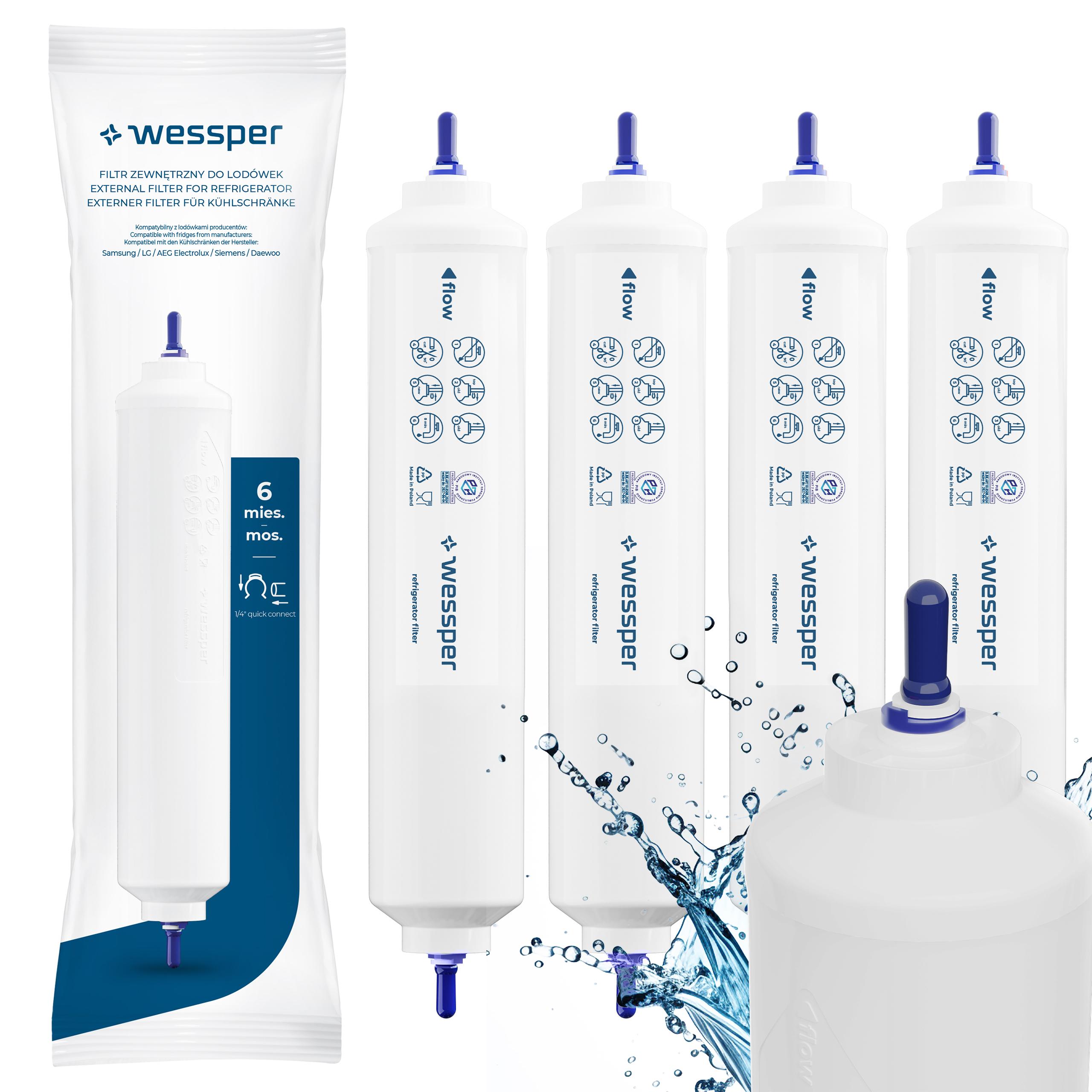 4x Filtr wkład wody do Samsung zamiennik DA29-10105J Hafex zewnętrzny