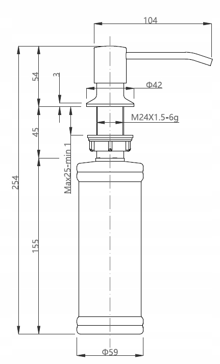DOZOWNIK z pompką do MYDŁA / PŁYNU do zlewu CZARNY EAN (GTIN) 5905186460226