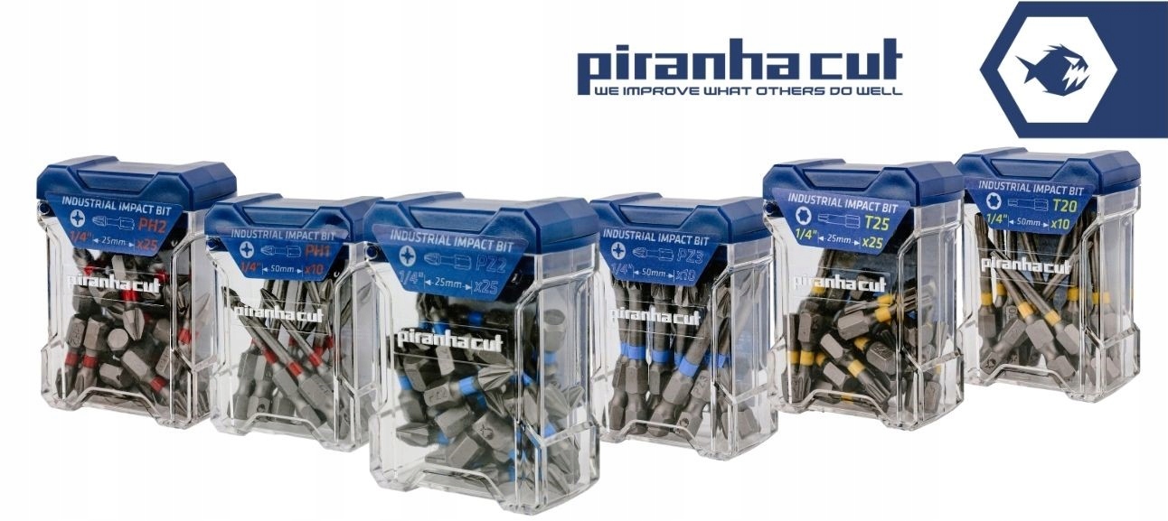 PiranhaCut Bit końcówka udarowa impact PH2 25mm Grubość nasady bitu 1/4