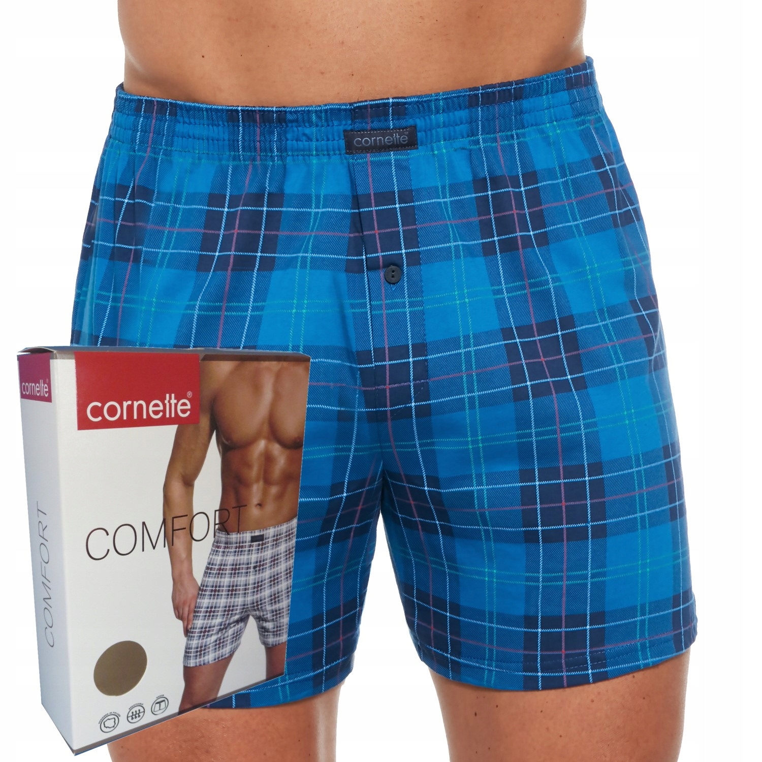 CORNETTE bokserki COMFORT box luźne 002/267 kratka M
