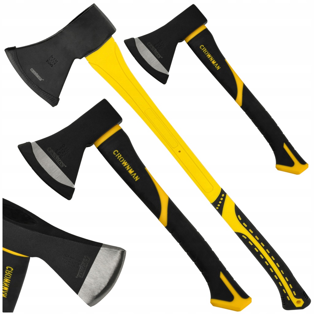 Zestaw Siekier Siekiera Uniwersalna 1500g 800g 600g Poręczna Stal Węglowa