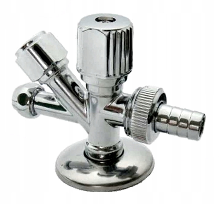 ZAWÓR KĄTOWY KOMBINOWANY 1/2x3/4x3/8 KOMBI 1/2x3/8x3/4 PRALKI ZMYWARKI