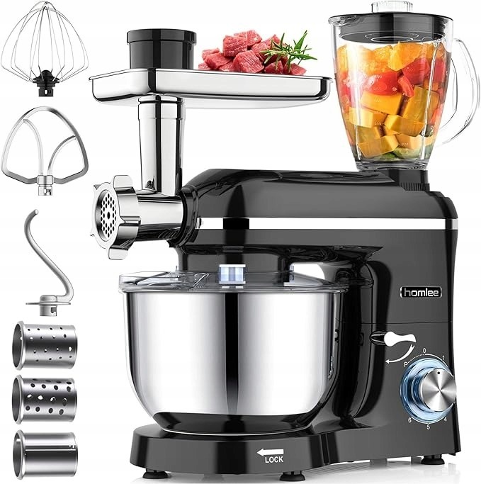 Homlee Multifunkční kuchyňský robot 1800 W s mixérem a mlýnkem na maso
