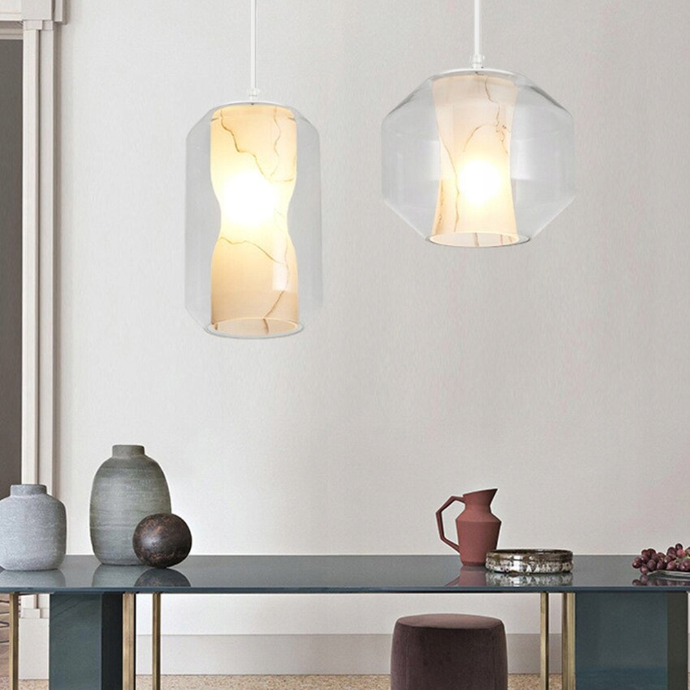 LAMPA SUFITOWA WISZĄCA KULA SZKLANA MARBLE BIAŁA Marka TOOLIGHT