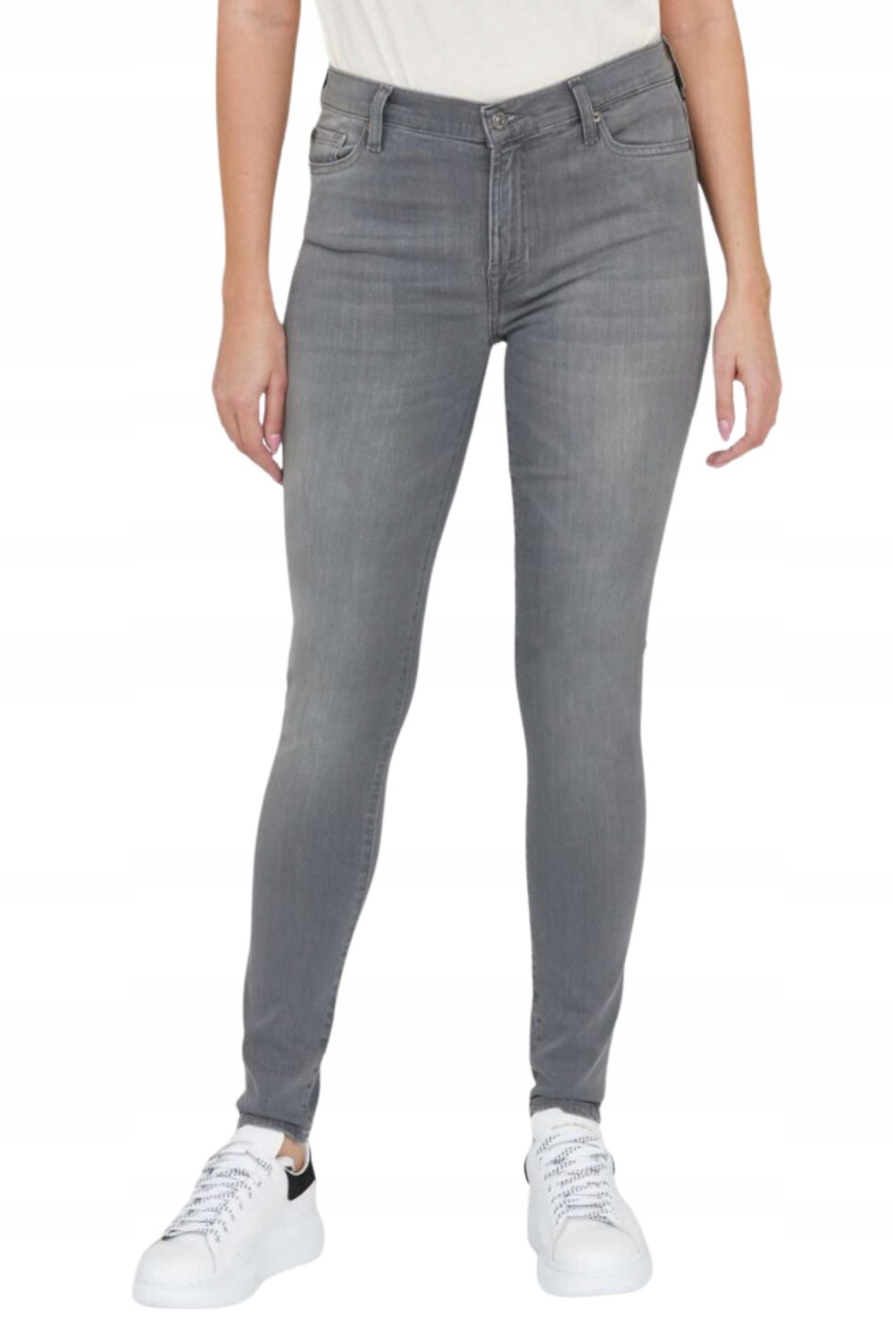 7 For All Mankind Šedé džíny s vysokým pasem Hw Skinny 29