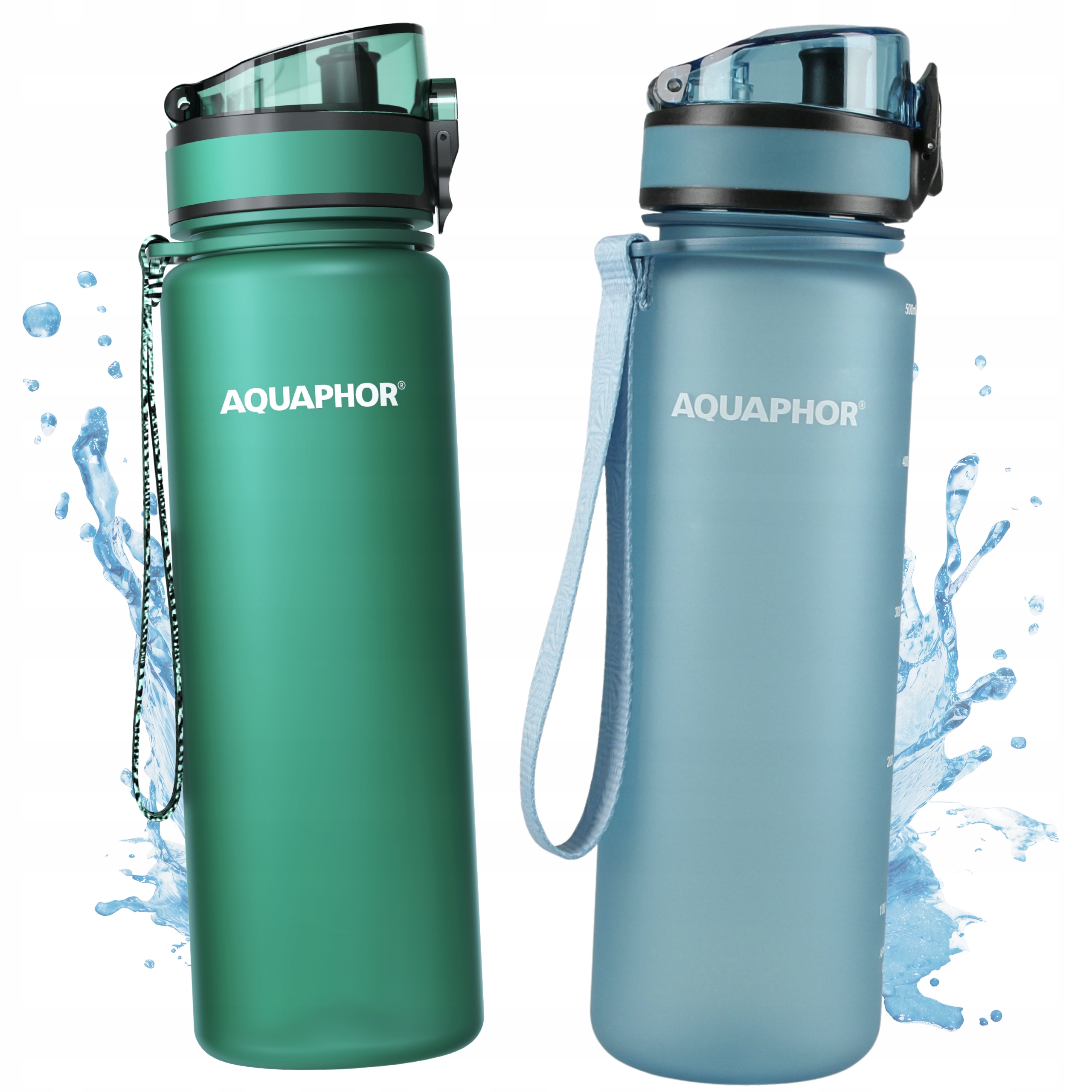 2x Filtrační láhev na vodu Aquaphor City 0,5L, modrá Lahvově Zelená Barva