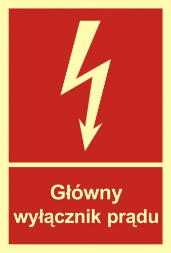 

Główny wyłącznik prądu znak 10x14,8 Pcv