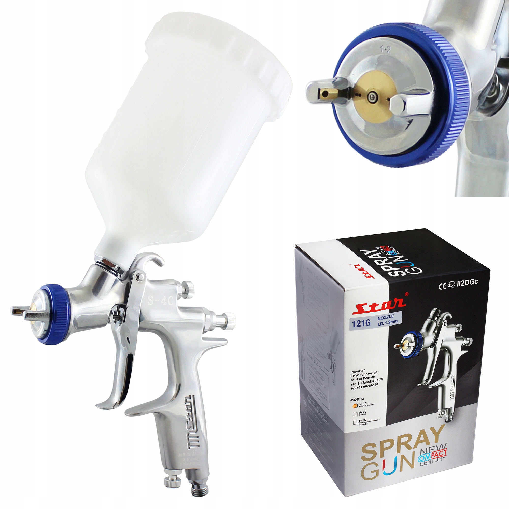 

Pistolet lakierniczy Star S-4C 1,2 mm Rp