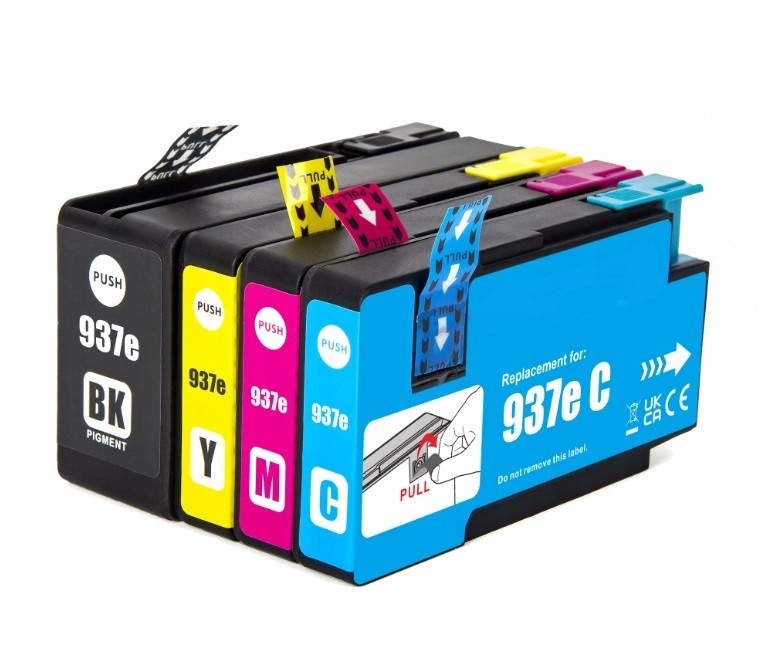 4x Tusze zamienne do Hp 937e i czarny 9110b 9120b 9130b 9720e 9730e