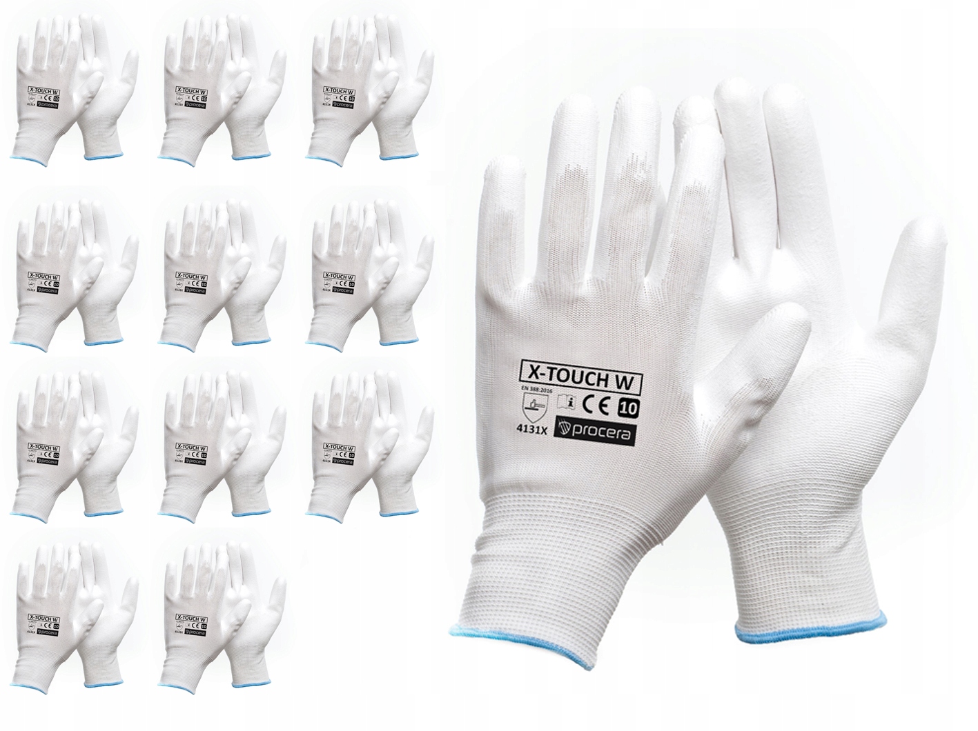 

12 par Rękawice robocze X-touch White poliuretan 8
