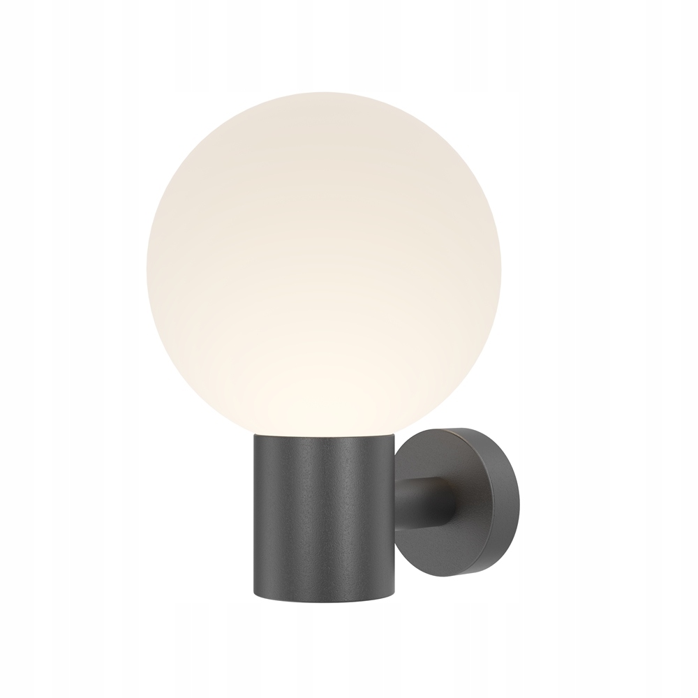 Vonkajšia nástenná lampa čierna dekoratívna biela guľa 20 cm IP54 Maytoni