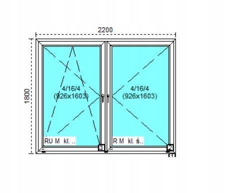 Tanie okno PCV RU+R 1x Antracyt 220x180 Materiał plastikowe
