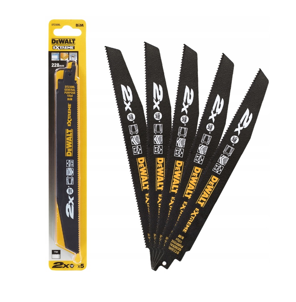 

Brzeszczoty pił szabl 228 metal Pcv Dewalt DT2308L